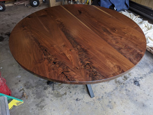 best custom walnut circle dining table mn custom furniture minneapolis custom furniture st. paul